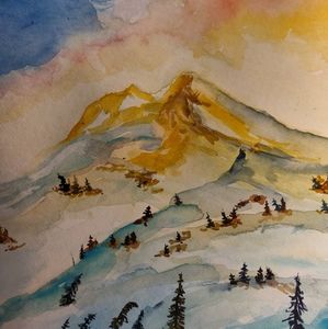 mount Hood Oregon watercolor painting